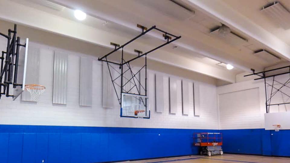 Perforated metal ceiling and wall panels noise control project