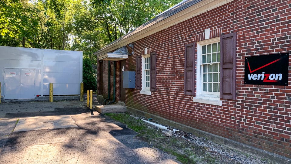 Sound barriers enclosure installation at Verizon facility, Hopkinton, MA